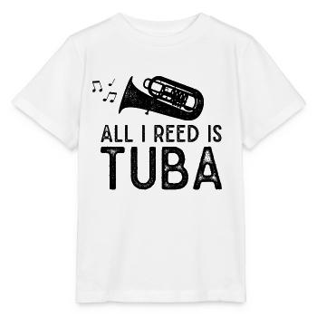 Tuba Tuba Brass Instrument Music Brass Band - Stanley/Stella MINI CREATOR Kids’ T-Shirt - white - Front - Maike (125cm)