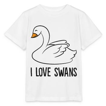 Cute Swan Drawing I Love Swans Kids Love Swans - T-shirt bio MINI CREATOR Stanley/Stella Enfant - blanc - Devant - Maike (125cm)