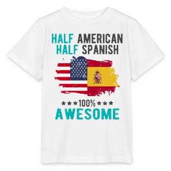 Half American Half Spanish - Stanley/Stella MINI CREATOR Kids’ T-Shirt - white - Front - Maike (125cm)