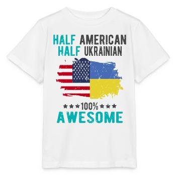 Half American Half Ukrainian - Stanley/Stella MINI CREATOR Kids’ T-Shirt - white - Front - Maike (125cm)