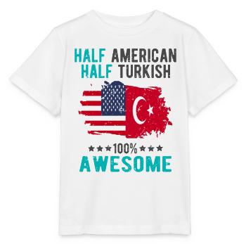 Half American Half Turkish - Stanley/Stella MINI CREATOR Kids’ T-Shirt - white - Front - Maike (125cm)