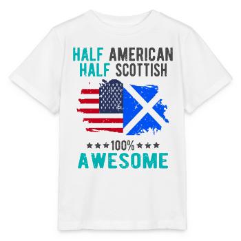 Halb Amerikaner Halb Schotte - Stanley/Stella Kinder T-Shirt MINI CREATOR  - Weiß - Vorne - Maike (125cm)