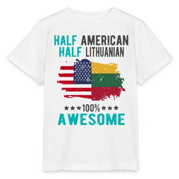 Half American Half Lithuanian - Stanley/Stella MINI CREATOR Kids’ T-Shirt - white - Front - Maike (125cm)