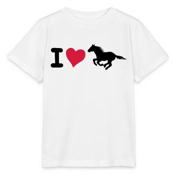 i J'aime l'amour coeur cheval chevaux poney coeur - T-shirt bio MINI CREATOR Stanley/Stella Enfant - blanc - Devant - Maike (125cm)