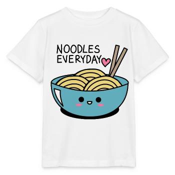 Nudeln jeden Tag - süße und kawaii Nudeln - Stanley/Stella Kinder T-Shirt MINI CREATOR  - Weiß - Vorne - Maike (125cm)