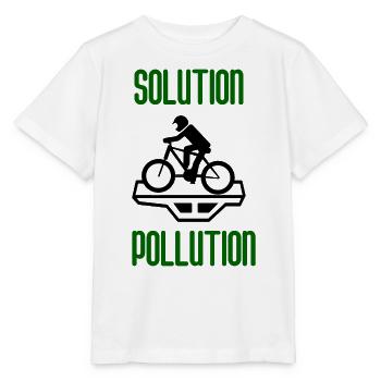 Solution Pollution Idée Cadeau Pour Les Ecolos - T-shirt bio MINI CREATOR Stanley/Stella Enfant - blanc - Devant - Maike (125cm)