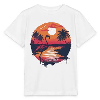 Flamingo Illustration - Stanley/Stella MINI CREATOR Kids’ T-Shirt - white - Front - Maike (125cm)