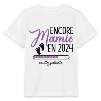 Encore Mamie 2024 Cadeau Future Grand Mère - T-shirt bio MINI CREATOR Stanley/Stella Enfant - blanc - Devant - Maike (125cm)
