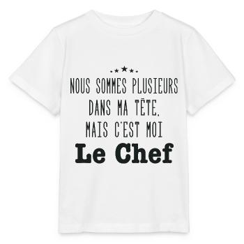 On est plusieurs dans ma tête - Humour - T-shirt bio MINI CREATOR Stanley/Stella Enfant - blanc - Devant - Maike (125cm)