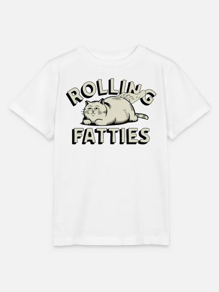 Rolling Fatties Katze Humor - Stanley/Stella Kinder T-Shirt MINI CREATOR - Weiß