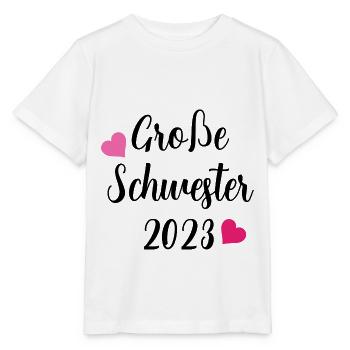 Große Schwester 2023 - Stanley/Stella Kinder T-Shirt MINI CREATOR  - Weiß - Vorne - Maike (125cm)