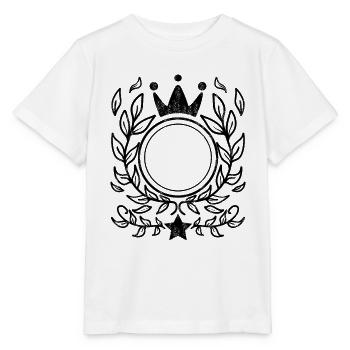 Ornement avec couronne - T-shirt bio MINI CREATOR Stanley/Stella Enfant - blanc - Devant - Maike (125cm)