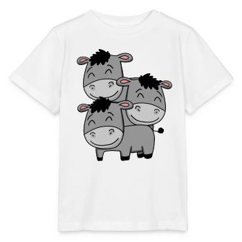 Niedliche Esel - Stanley/Stella Kinder T-Shirt MINI CREATOR  - Weiß - Vorne - Maike (125cm)