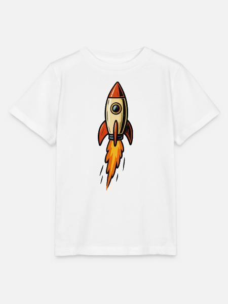 Raketen-Illustration Feuerflug - Stanley/Stella Kinder T-Shirt MINI CREATOR - Weiß