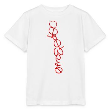 Rote Kontinuierliche Linienkunst - Srowes - Stanley/Stella Kinder T-Shirt MINI CREATOR  - Weiß - Vorne - Maike (125cm)