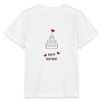 Birthday. HAPPY BIRTHDAY. Happy birthday. - Stanley/Stella MINI CREATOR Kids’ T-Shirt - white - Front - Maike (125cm)