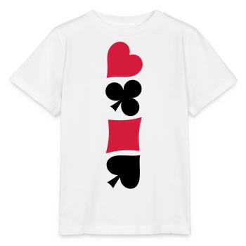 Herz Karo Poker Skat Symbole - Stanley/Stella Kinder T-Shirt MINI CREATOR  - Weiß - Vorne - Maike (125cm)