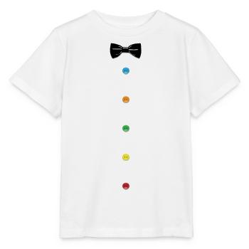 Fliege mit Vintage-Taste - Stanley/Stella Kinder T-Shirt MINI CREATOR  - Weiß - Vorne - Maike (125cm)