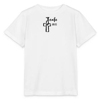 Taufe 2025 Fisch taucht in Kreuz Taufgeschenk - Stanley/Stella Kinder T-Shirt MINI CREATOR  - Weiß - Vorne - Maike (125cm)