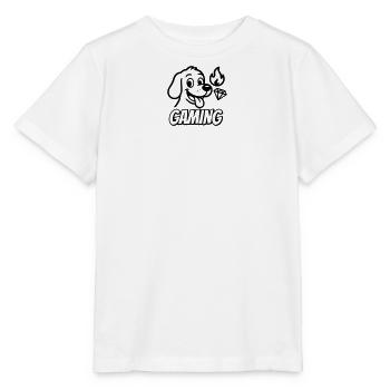 Gaming Schrif mit lustigem Hundemotiv und Icons - Stanley/Stella Kinder T-Shirt MINI CREATOR  - Weiß - Vorne - Maike (125cm)