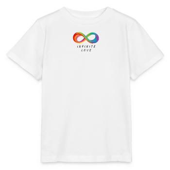 Amour infini - Signe d’infini coloré - T-shirt bio MINI CREATOR Stanley/Stella Enfant - blanc - Devant - Maike (125cm)