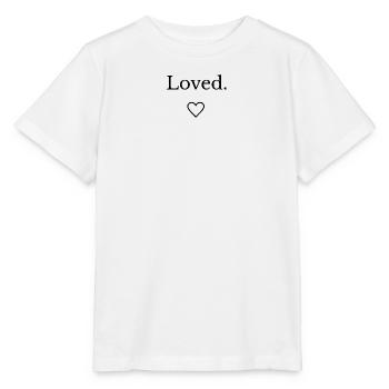 Loved – Minimales Herz-Design - Stanley/Stella Kinder T-Shirt MINI CREATOR  - Weiß - Vorne - Maike (125cm)