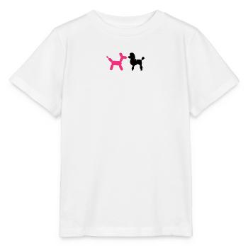 un caniche et un ballon-caniche - T-shirt bio MINI CREATOR Stanley/Stella Enfant - blanc - Devant - Maike (125cm)