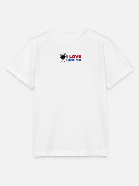 Love Cinema Bold Red Blue Typografie - Stanley/Stella Kinder T-Shirt MINI CREATOR - Weiß