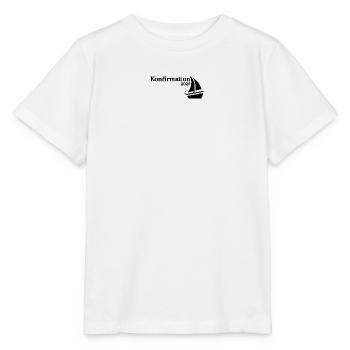 Confirmation 2025 Le navire navigue à l’horizon - T-shirt bio MINI CREATOR Stanley/Stella Enfant - blanc - Devant - Maike (125cm)