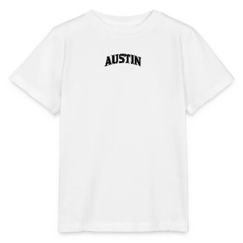 AUSTIN Arc Schriftzug Print - Stanley/Stella Kinder T-Shirt MINI CREATOR  - Weiß - Vorne - Maike (125cm)