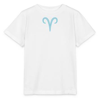 Widder-Tierkreiszeichen Pastellblau - Stanley/Stella Kinder T-Shirt MINI CREATOR  - Weiß - Vorne - Maike (125cm)