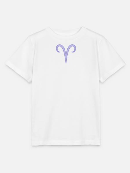 Widder-Tierkreiszeichen-Symbol Pastel Lila - Stanley/Stella Kinder T-Shirt MINI CREATOR  - Weiß