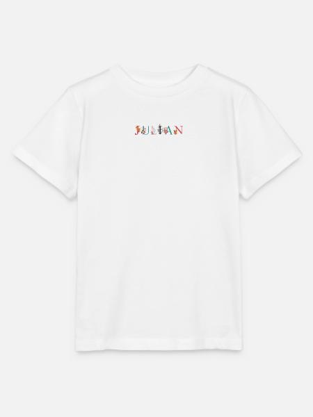 JULIAN Namenskunst mit gestickten Blumen - Stanley/Stella Kinder T-Shirt MINI CREATOR - Weiß