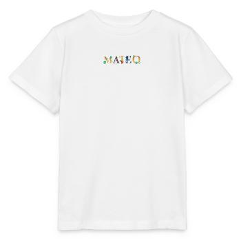 MATEO Name mit Blumen geschmückt - Stanley/Stella Kinder T-Shirt MINI CREATOR  - Weiß - Vorne - Maike (125cm)