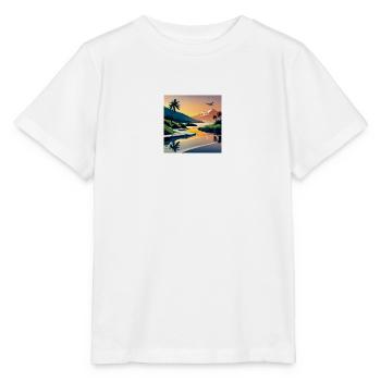 Warm landscape drawn - Stanley/Stella MINI CREATOR Kids’ T-Shirt - white - Front - Maike (125cm)