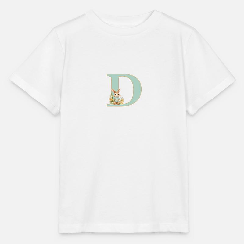 Buchstabe D, Monogramm, Blumen, Hase - Stanley/Stella Kinder T-Shirt MINI CREATOR  - Weiß