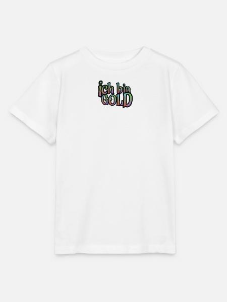 ich bin GOLD - mit den Farben des Regenbogens - Stanley/Stella Kinder T-Shirt MINI CREATOR - Weiß