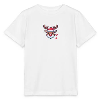8 bits tête de renne de Noël - T-shirt bio MINI CREATOR Stanley/Stella Enfant - blanc - Devant - Maike (125cm)