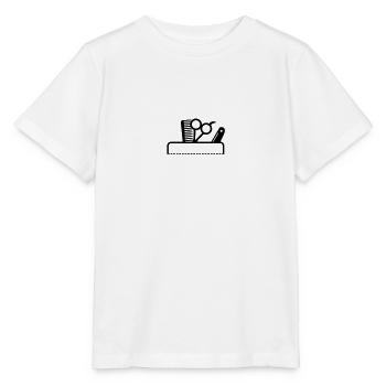 Peigne et ciseaux dans les outils sac / barbier - T-shirt bio MINI CREATOR Stanley/Stella Enfant - blanc - Devant - Maike (125cm)