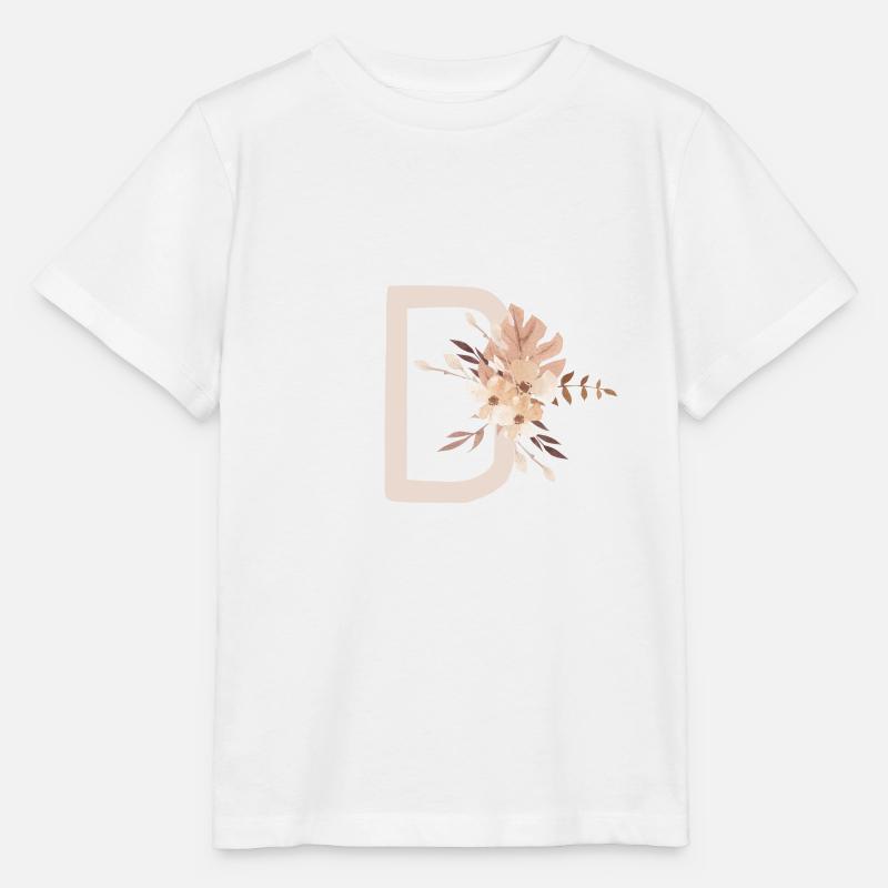 BOHO Art Letter D - Stanley/Stella Kinder T-Shirt MINI CREATOR  - Weiß