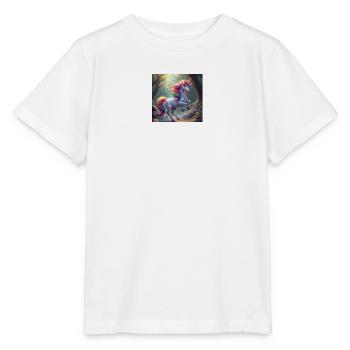 Magical rainbow unicorn in the forest - Stanley/Stella MINI CREATOR Kids’ T-Shirt - white - Front - Maike (125cm)