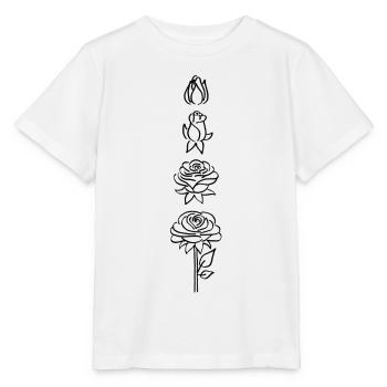 Black flower hatching - Stanley/Stella MINI CREATOR Kids’ T-Shirt - white - Front - Maike (125cm)