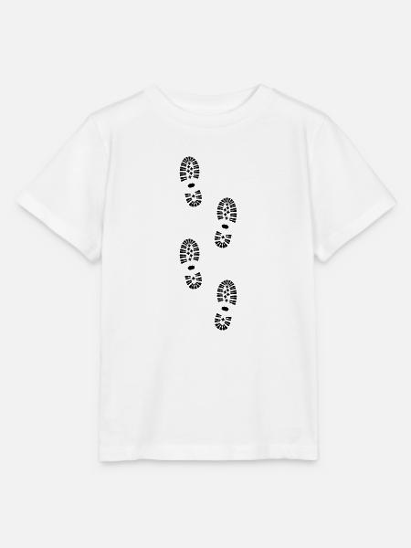 Schuhabdruck, Fußabdruck, wandern - Stanley/Stella Kinder T-Shirt MINI CREATOR - Weiß