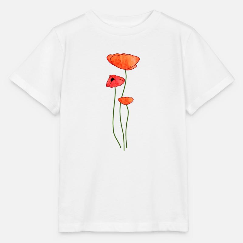 Trois fleurs de pavot - T-shirt bio MINI CREATOR Stanley/Stella Enfant - blanc