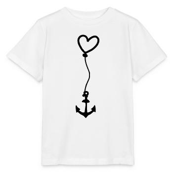 Anker mit Herz am Seil - Stanley/Stella Kinder T-Shirt MINI CREATOR  - Weiß - Vorne - Maike (125cm)