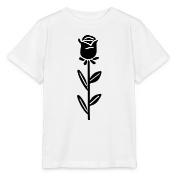 Fleur rose - T-shirt bio MINI CREATOR Stanley/Stella Enfant - blanc - Devant - Maike (125cm)
