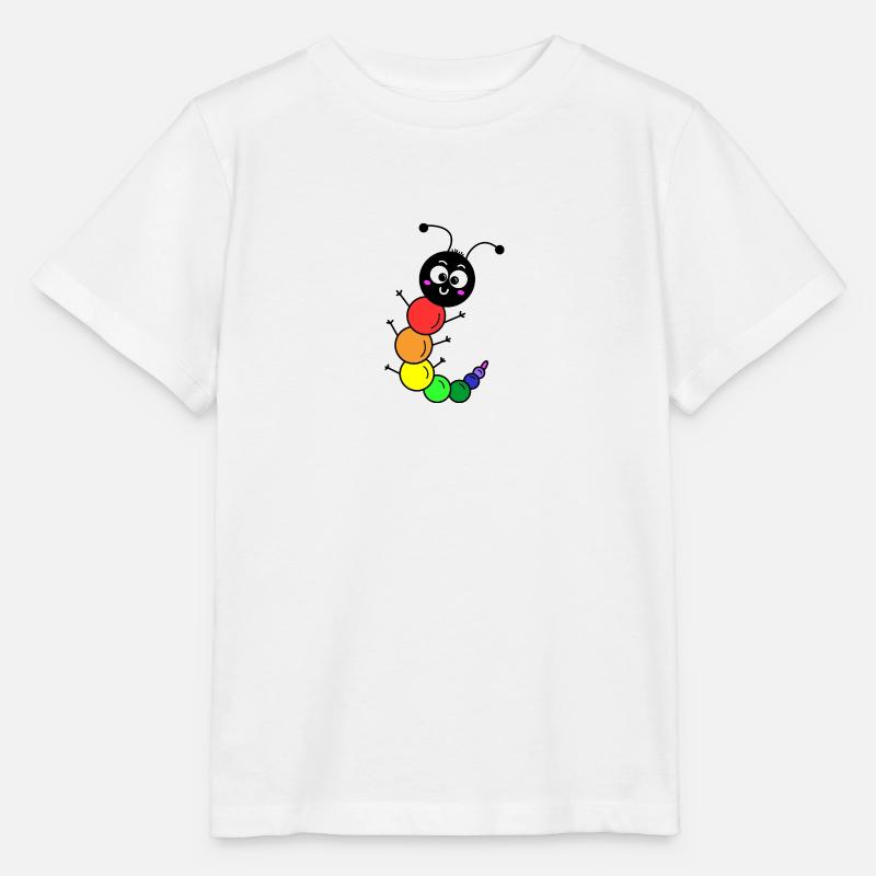 Chenille arc-en-ciel - T-shirt bio MINI CREATOR Stanley/Stella Enfant - blanc