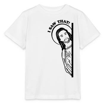 Jésus a vu que - T-shirt bio MINI CREATOR Stanley/Stella Enfant - blanc - Devant - Maike (125cm)