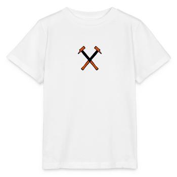 marteau outils bricolage croise 701 - T-shirt bio MINI CREATOR Stanley/Stella Enfant - blanc - Devant - Maike (125cm)