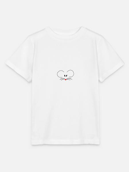 Maus mit roter Herz-Nase. süß - Stanley/Stella Kinder T-Shirt MINI CREATOR - Weiß